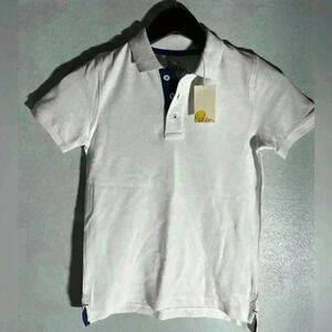 NWT Boden Pique Boys White Polo - Size 8-9